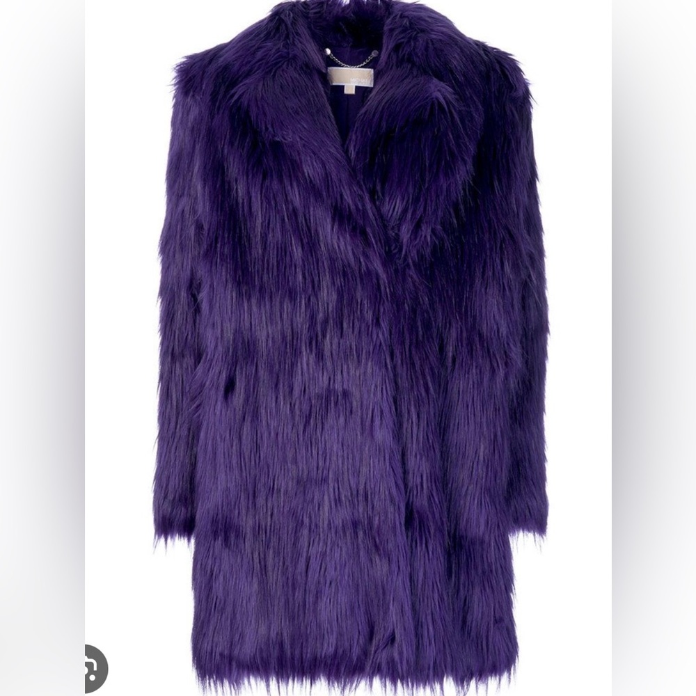 Michael Kors Royal Purple Faux Fur Coat